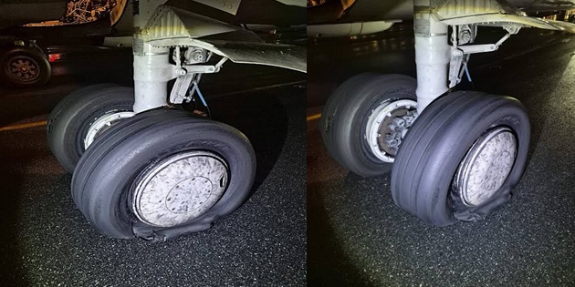 İstanbul Havalimanı’nda 2 Lastiği Patlayan Uçak Taksi Yolunda Kaldı